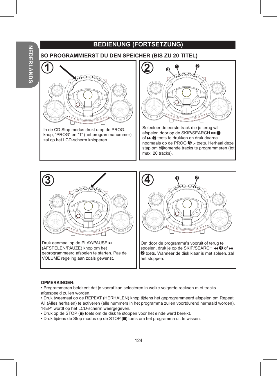 Bedienung (fortsetzung) | Lexibook RCD150FE User Manual | Page 124 / 130