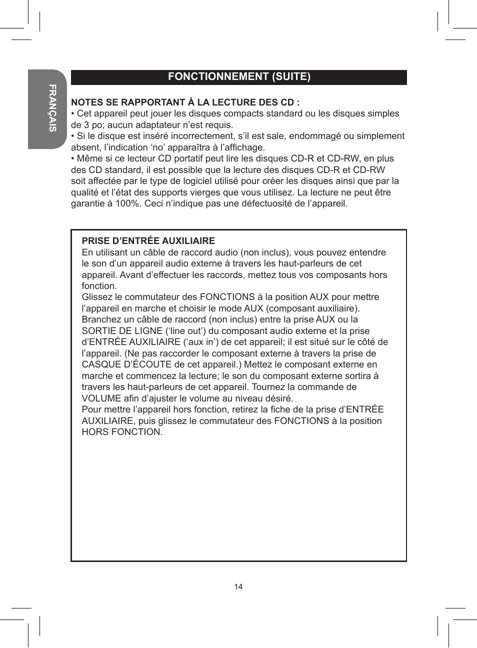 Lexibook RCD150FE User Manual | Page 14 / 130