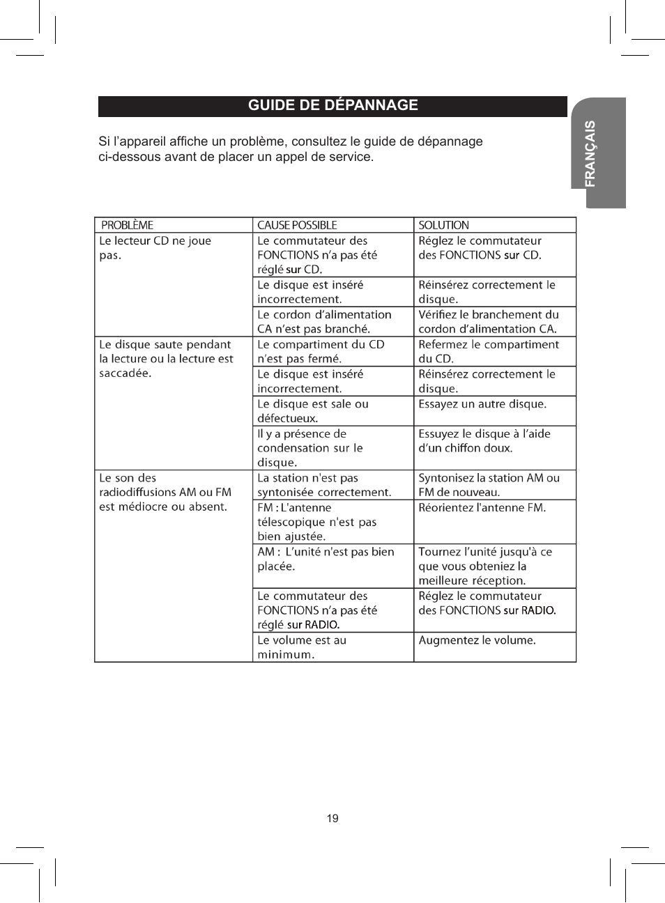 Lexibook RCD150FE User Manual | Page 19 / 130