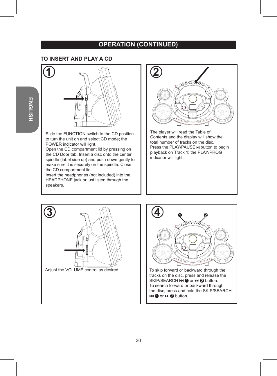 Operation (continued) | Lexibook RCD150FE User Manual | Page 30 / 130