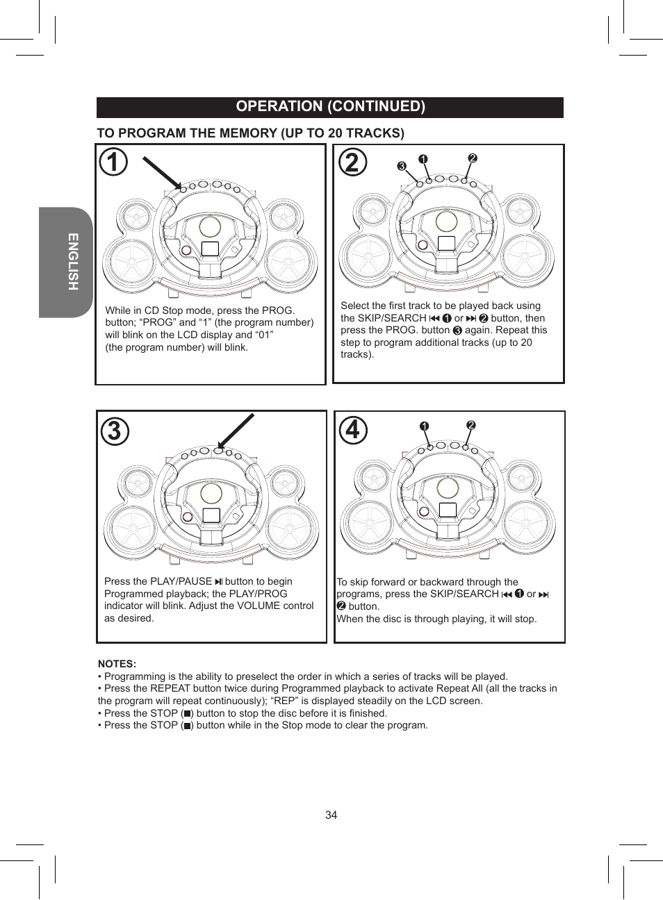 Operation (continued) | Lexibook RCD150FE User Manual | Page 34 / 130