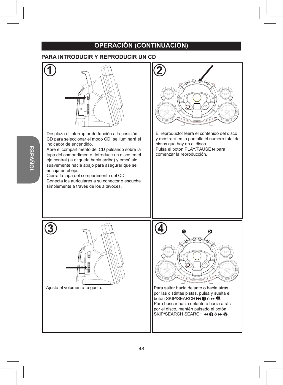 Operación (continuación) | Lexibook RCD150FE User Manual | Page 48 / 130