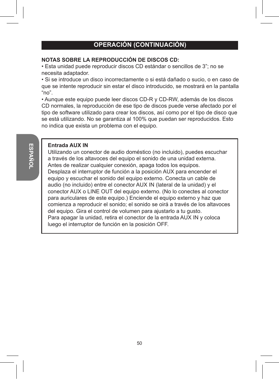 Lexibook RCD150FE User Manual | Page 50 / 130