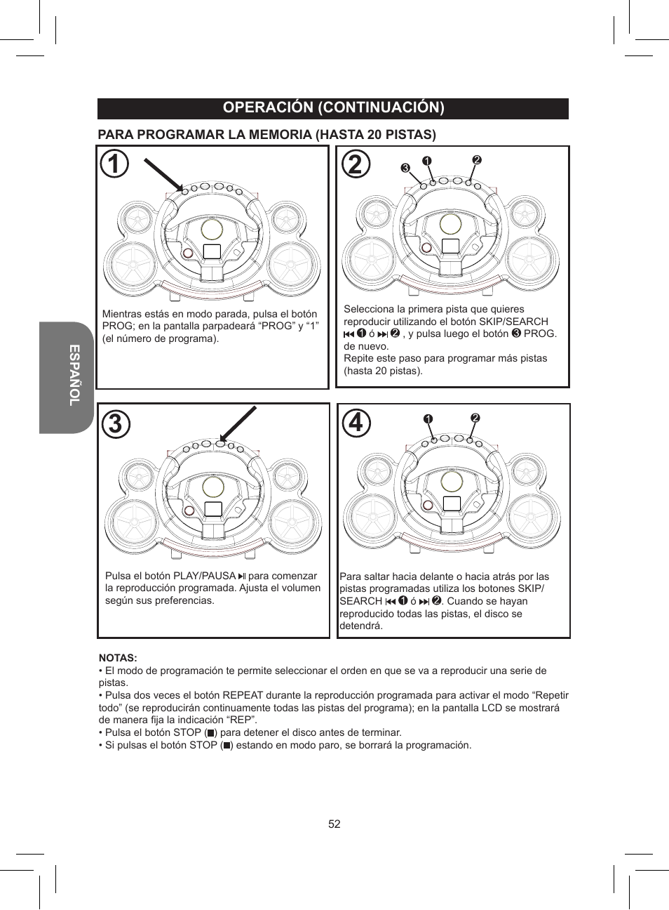 Operación (continuación) | Lexibook RCD150FE User Manual | Page 52 / 130