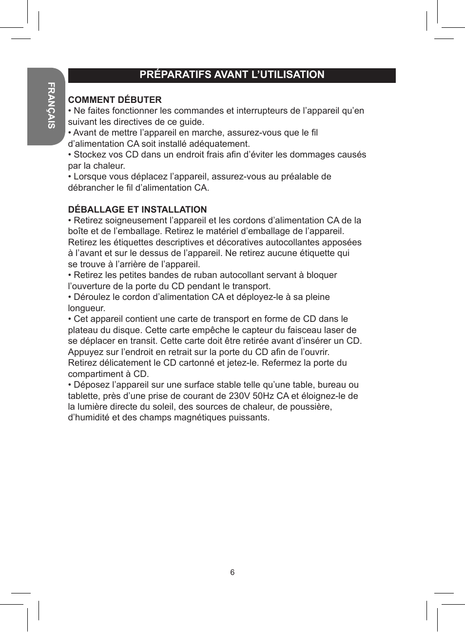 Lexibook RCD150FE User Manual | Page 6 / 130