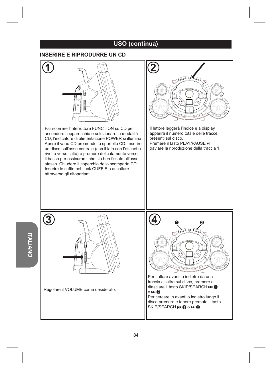 Uso (continua) | Lexibook RCD150FE User Manual | Page 84 / 130