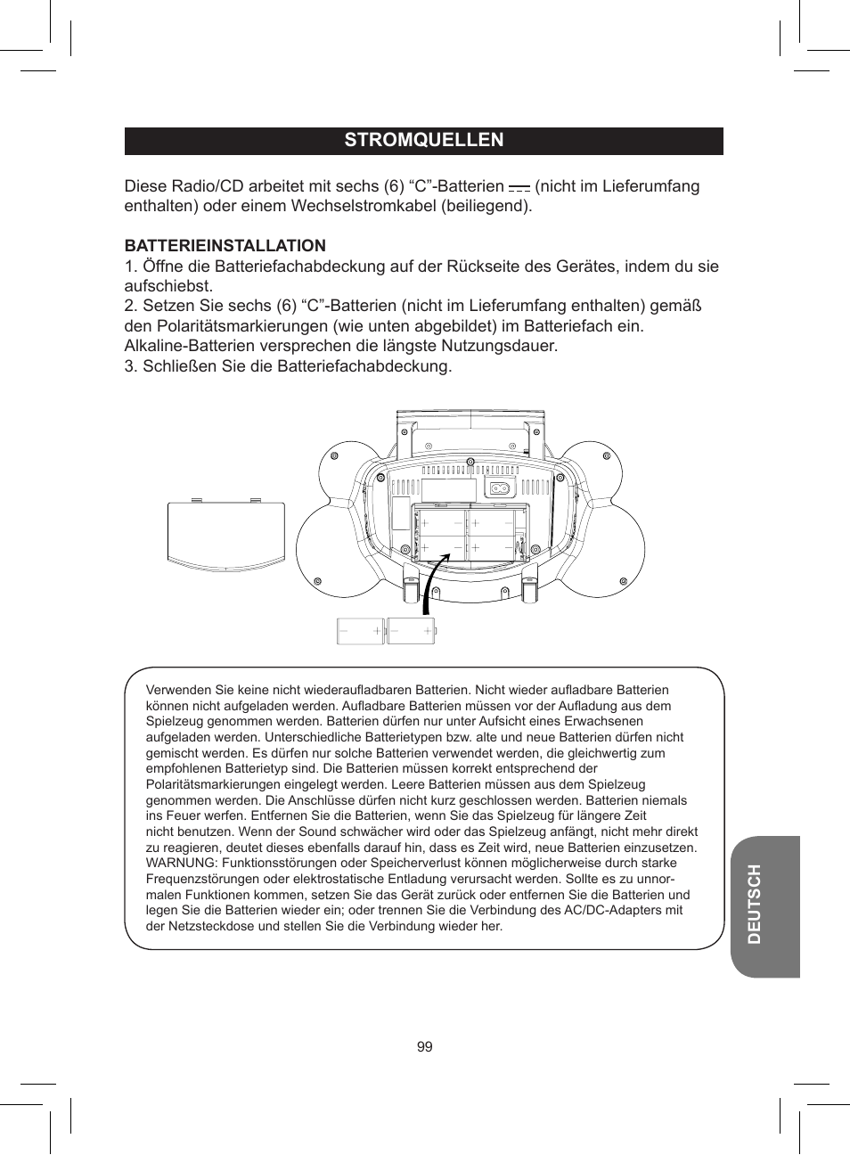 Stromquellen | Lexibook RCD150FE User Manual | Page 99 / 130
