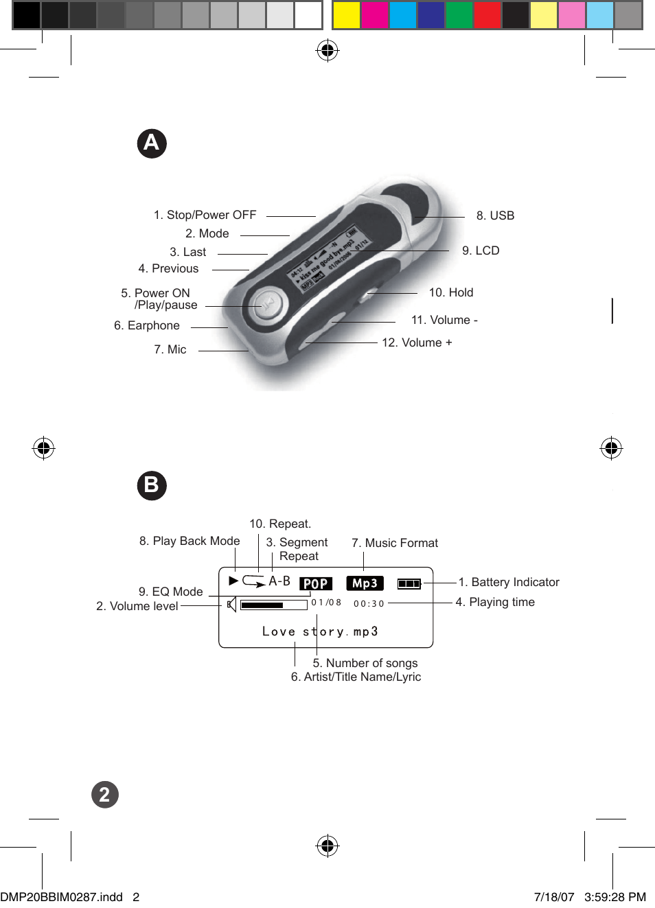 English français product description | Lexibook DMP20BB/DMP23BB User Manual | Page 2 / 8