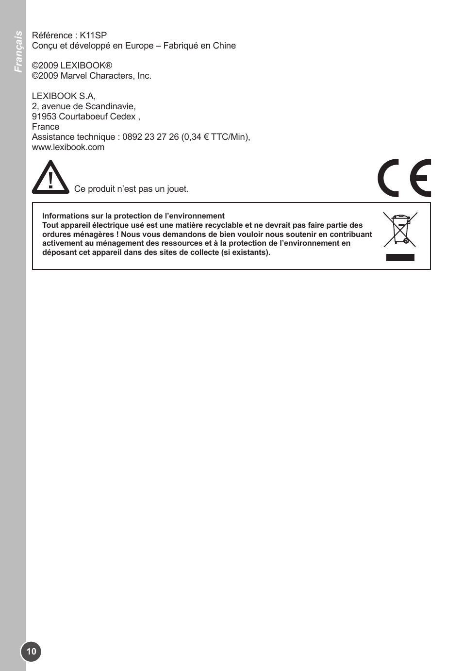 Lexibook K11SP User Manual | Page 10 / 67