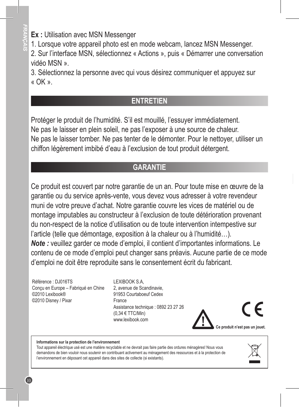 Lexibook DJ016TS User Manual | Page 10 / 48