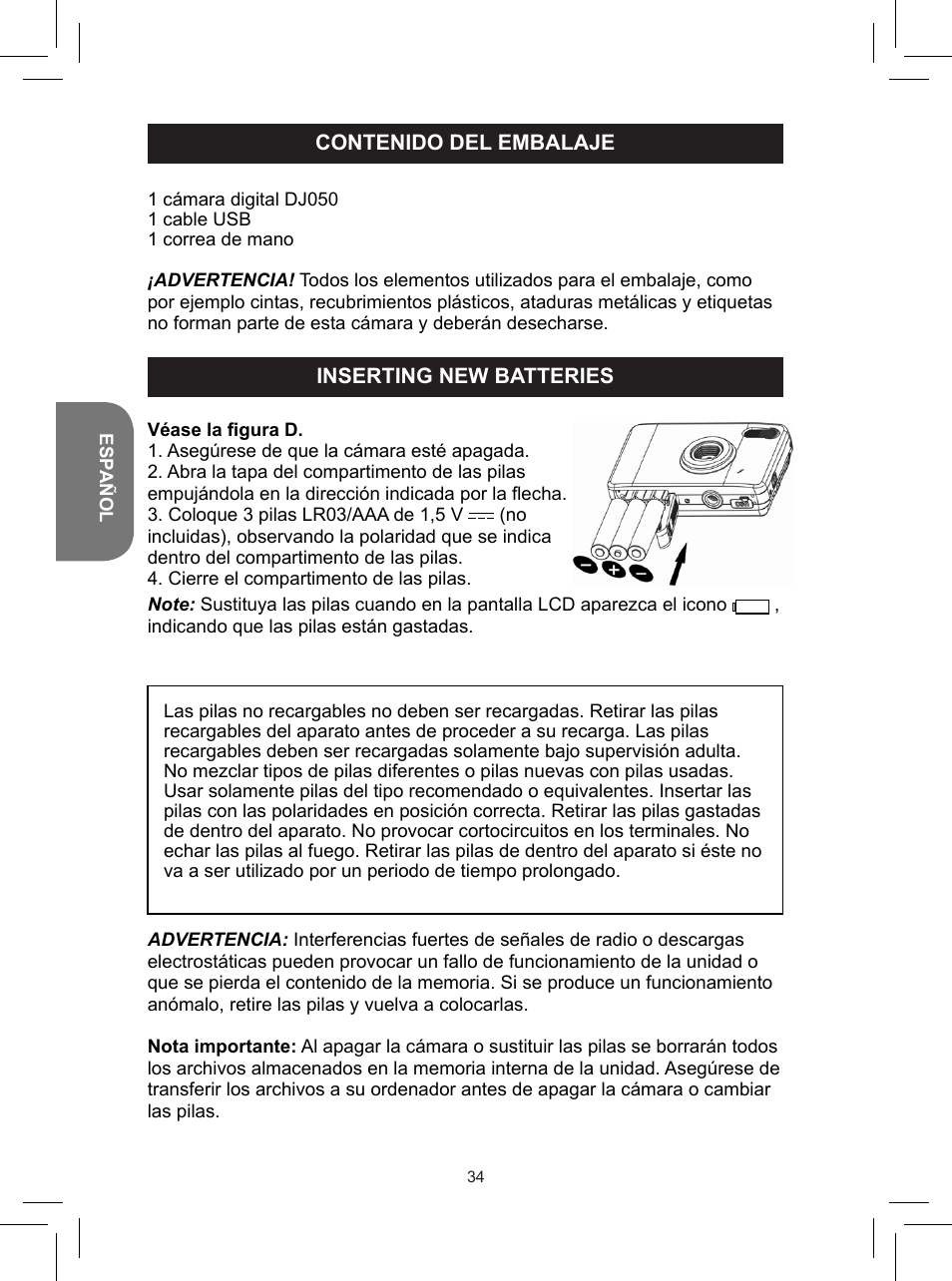 Lexibook DJ050 Series User Manual | Page 34 / 110