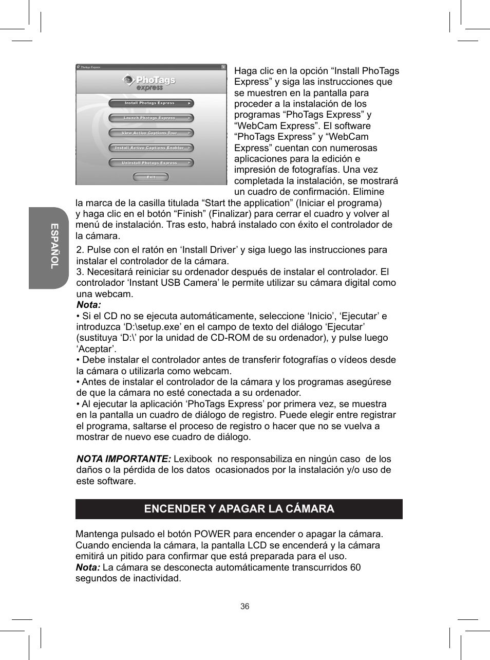 Lexibook DJ050 Series User Manual | Page 36 / 110