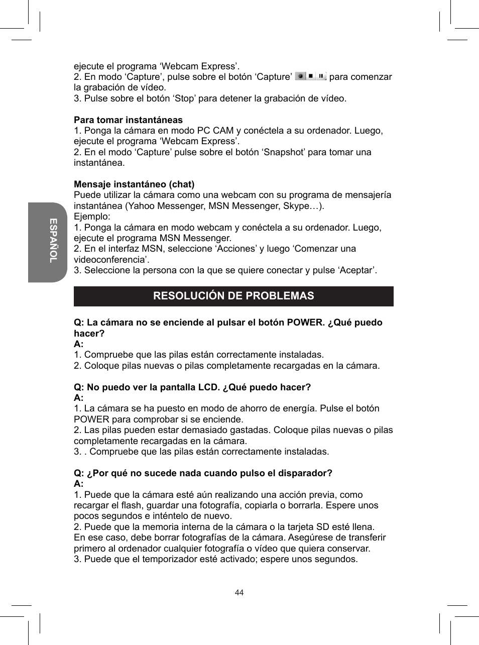 Lexibook DJ050 Series User Manual | Page 44 / 110