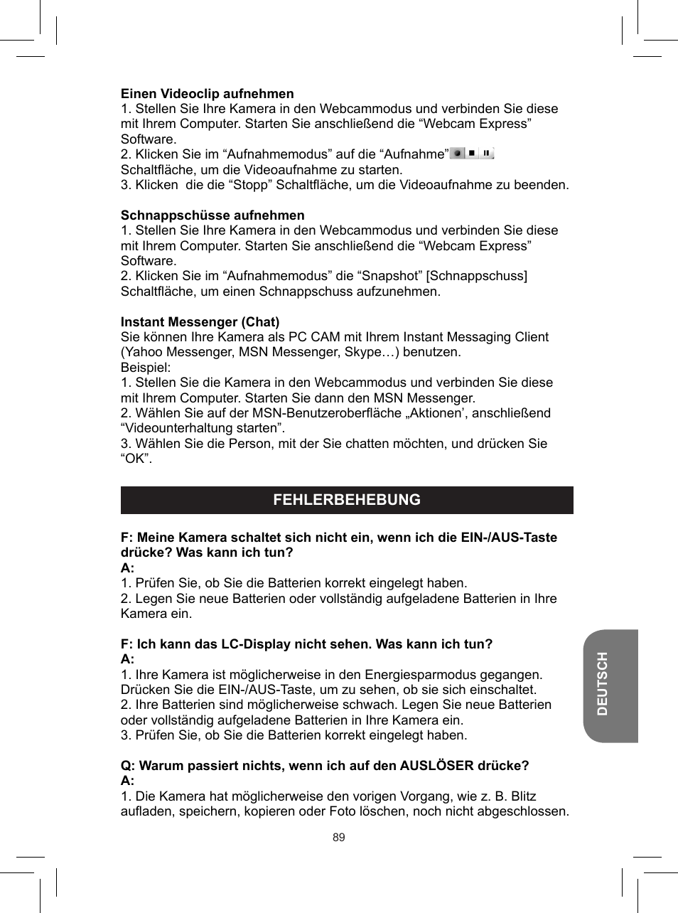 Lexibook DJ050 Series User Manual | Page 89 / 110