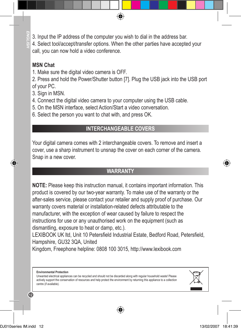 Lexibook DJ010BB / DJ010NO / DJ010SP / DJ010i1 User Manual | Page 12 / 37