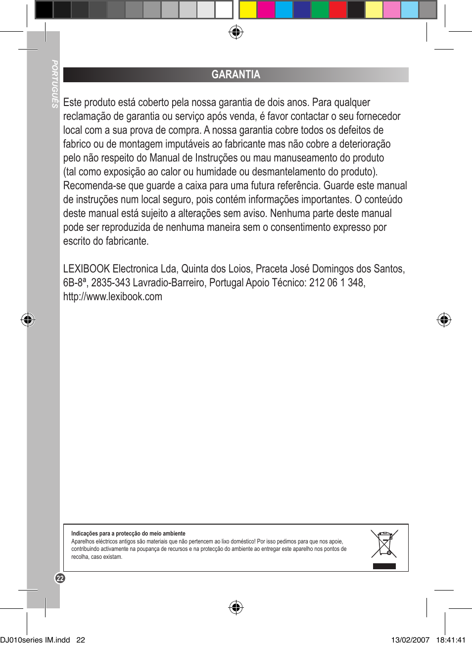 Lexibook DJ010BB / DJ010NO / DJ010SP / DJ010i1 User Manual | Page 22 / 37