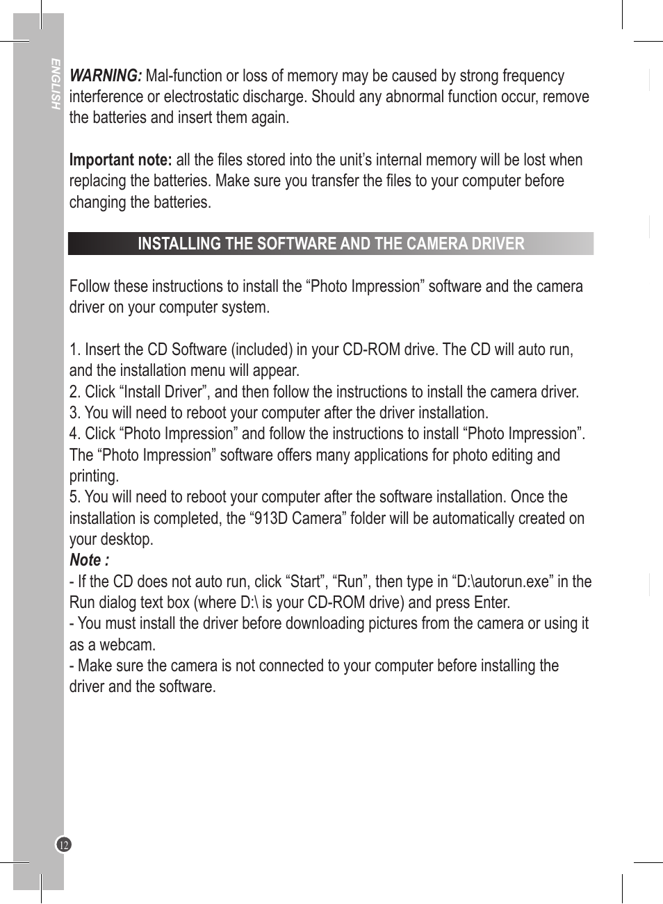 Lexibook DJ020 Series User Manual | Page 12 / 56