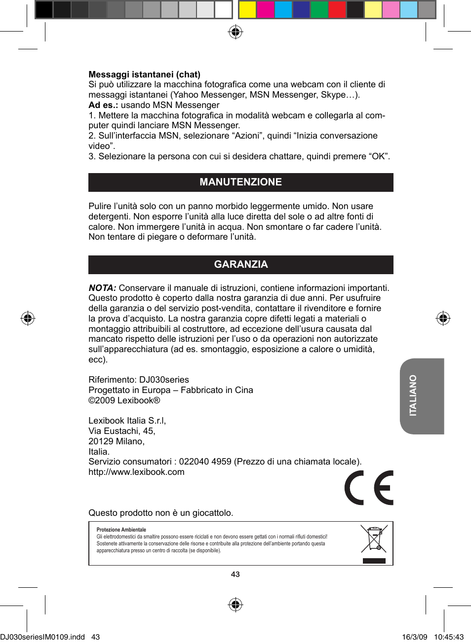 Lexibook DJ030 Series User Manual | Page 43 / 62