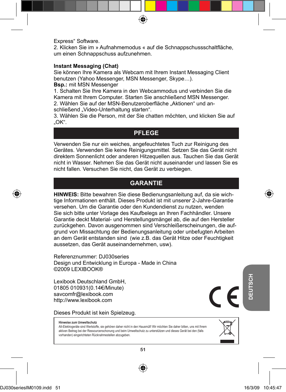 Lexibook DJ030 Series User Manual | Page 51 / 62