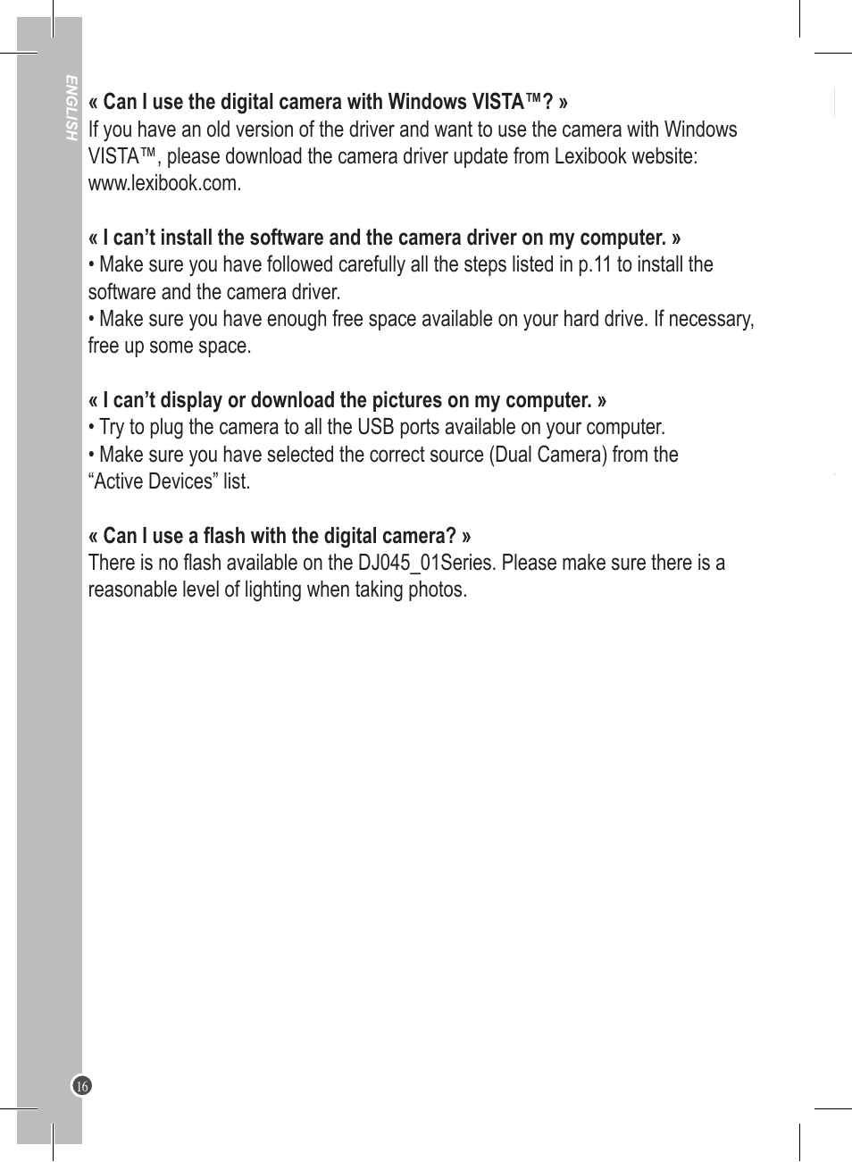 Lexibook DJ045 Series User Manual | Page 16 / 54