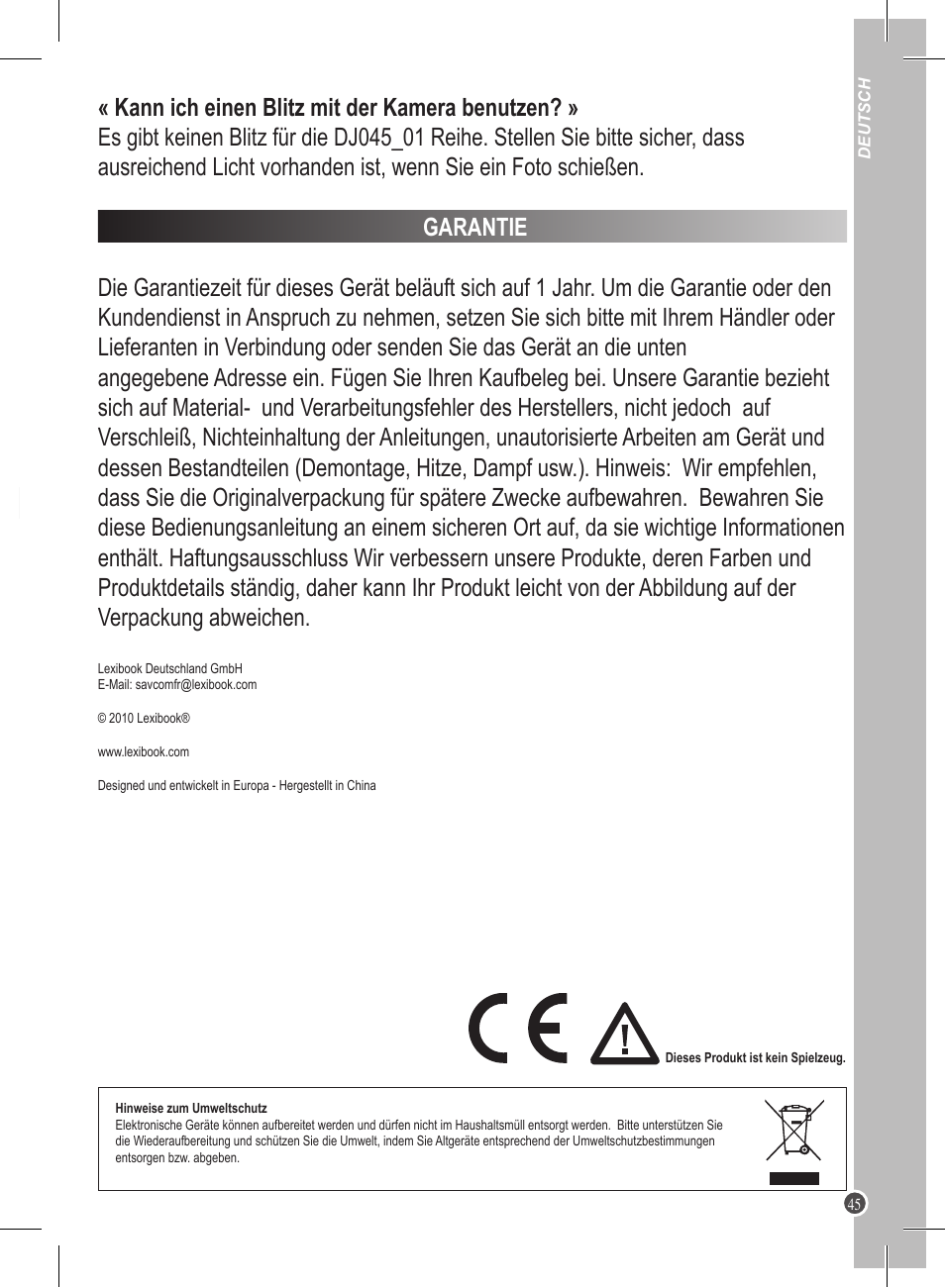 Lexibook DJ045 Series User Manual | Page 45 / 54