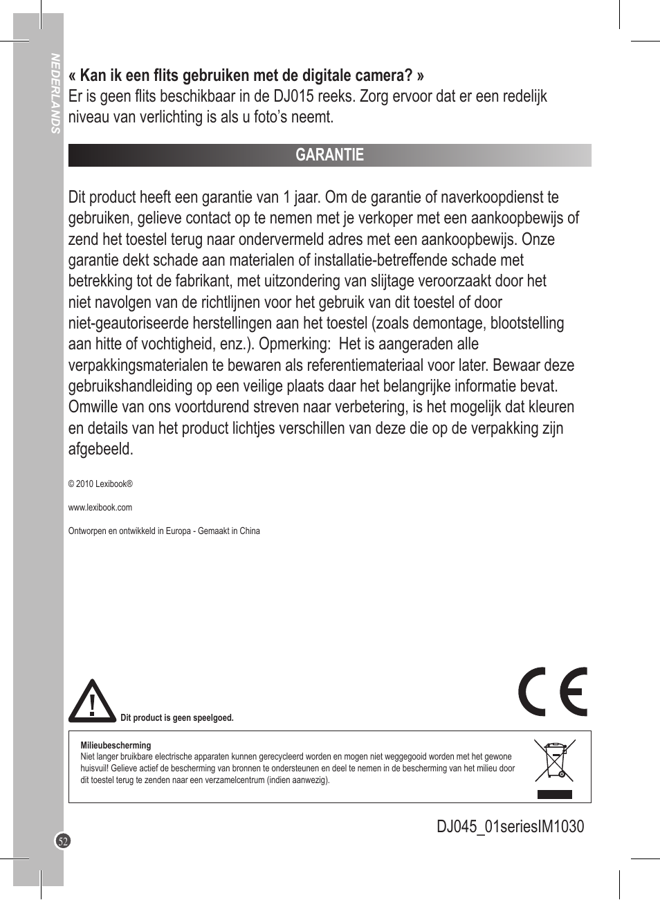 Lexibook DJ045 Series User Manual | Page 52 / 54