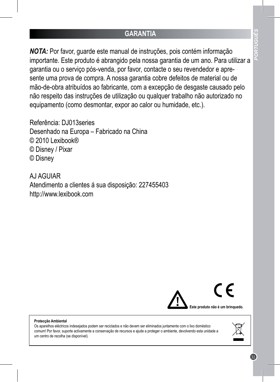 Lexibook DJ013 Series User Manual | Page 31 / 54