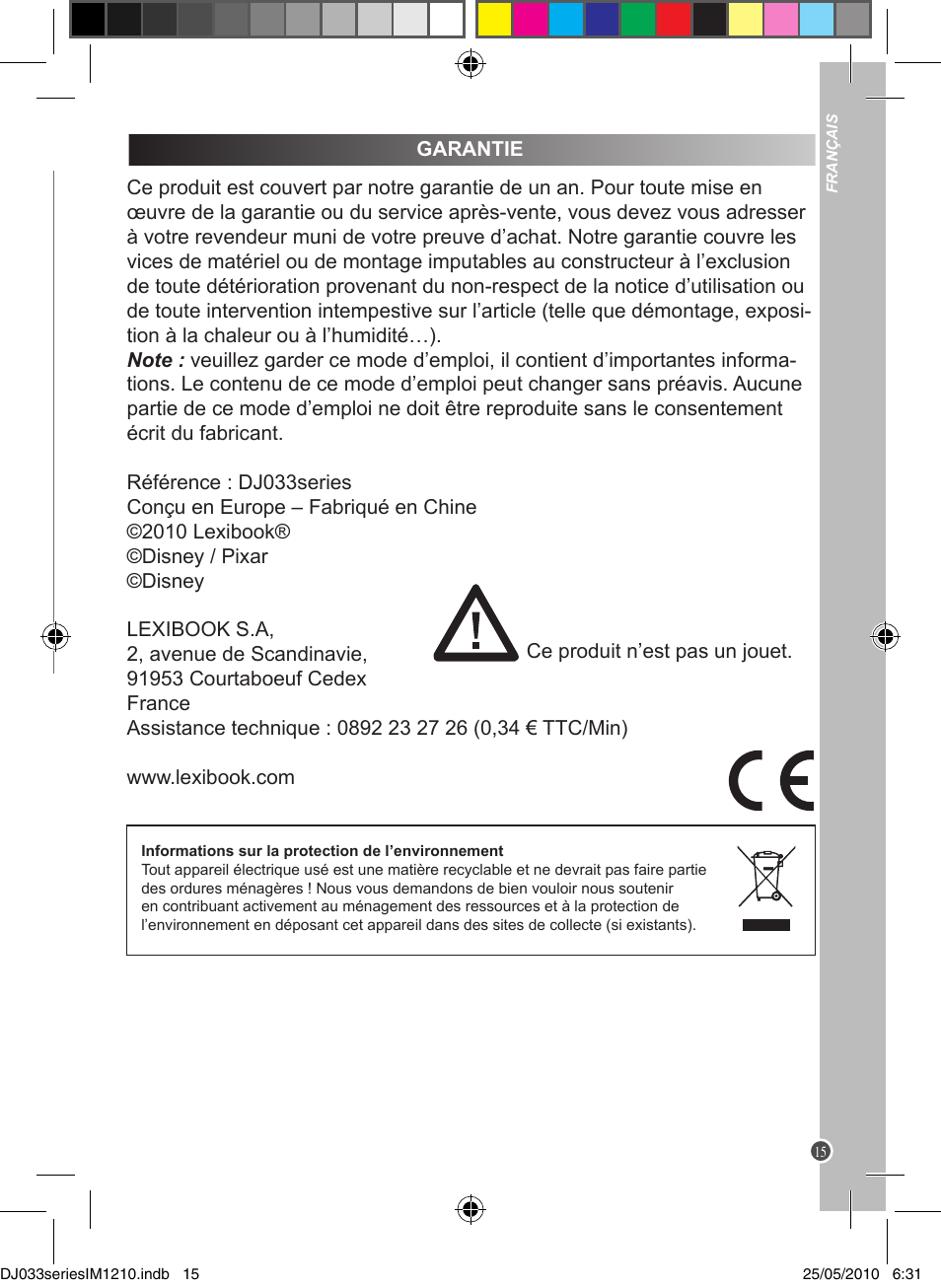 Lexibook DJ033 Series User Manual | Page 15 / 85