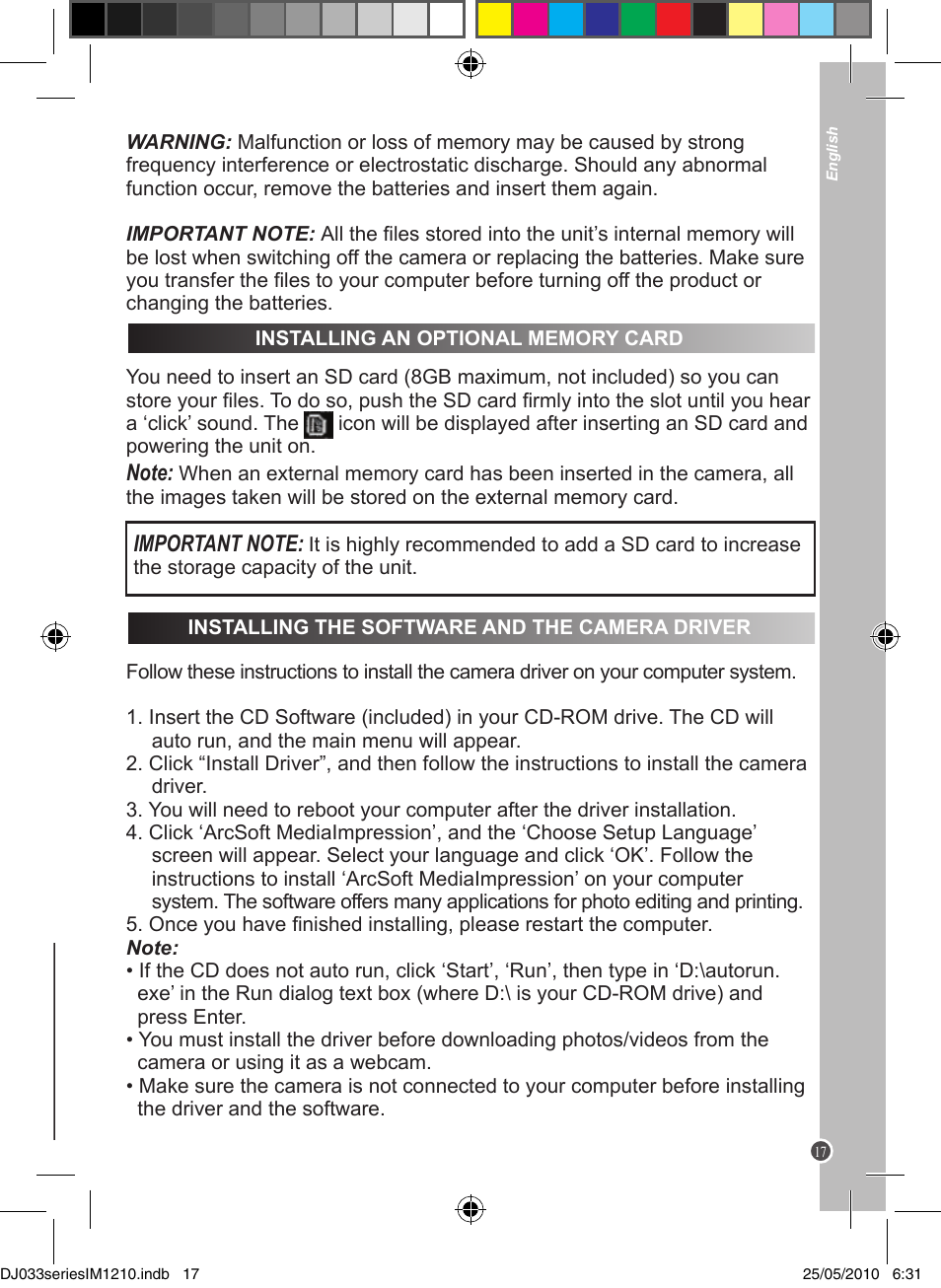 Lexibook DJ033 Series User Manual | Page 17 / 85
