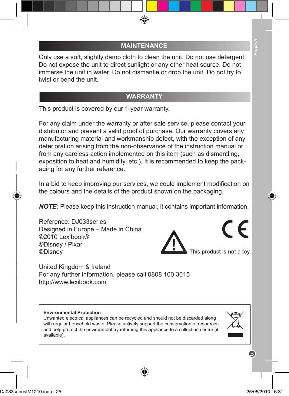 Lexibook DJ033 Series User Manual | Page 25 / 85
