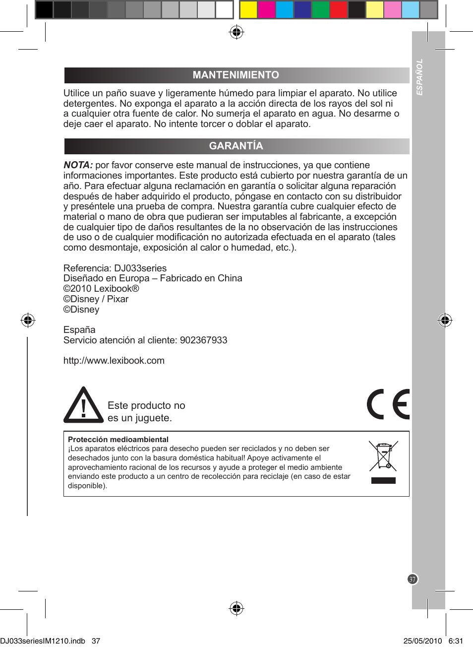 Lexibook DJ033 Series User Manual | Page 37 / 85