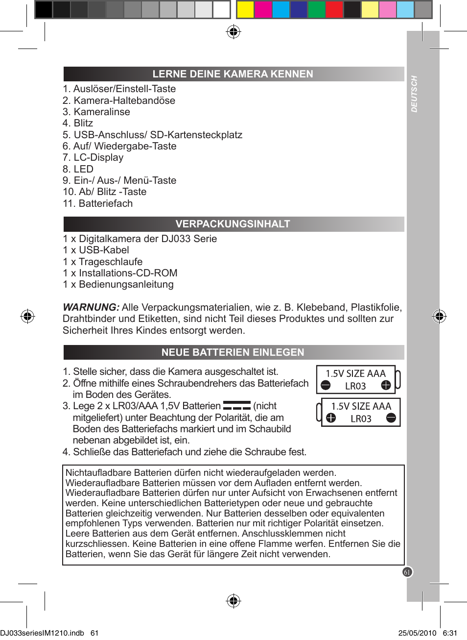 Lexibook DJ033 Series User Manual | Page 61 / 85