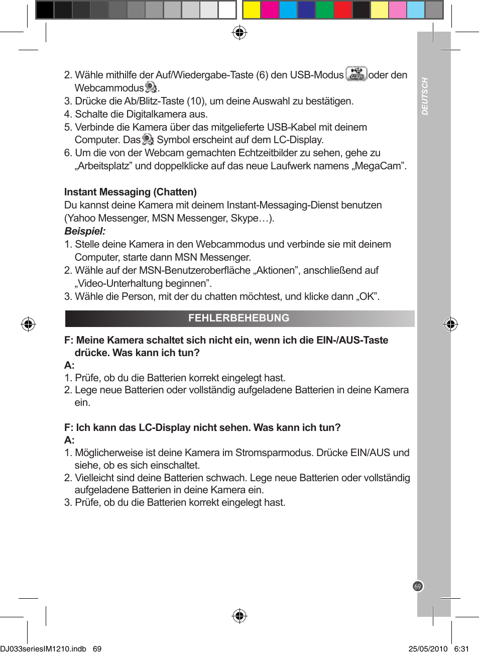 Lexibook DJ033 Series User Manual | Page 69 / 85