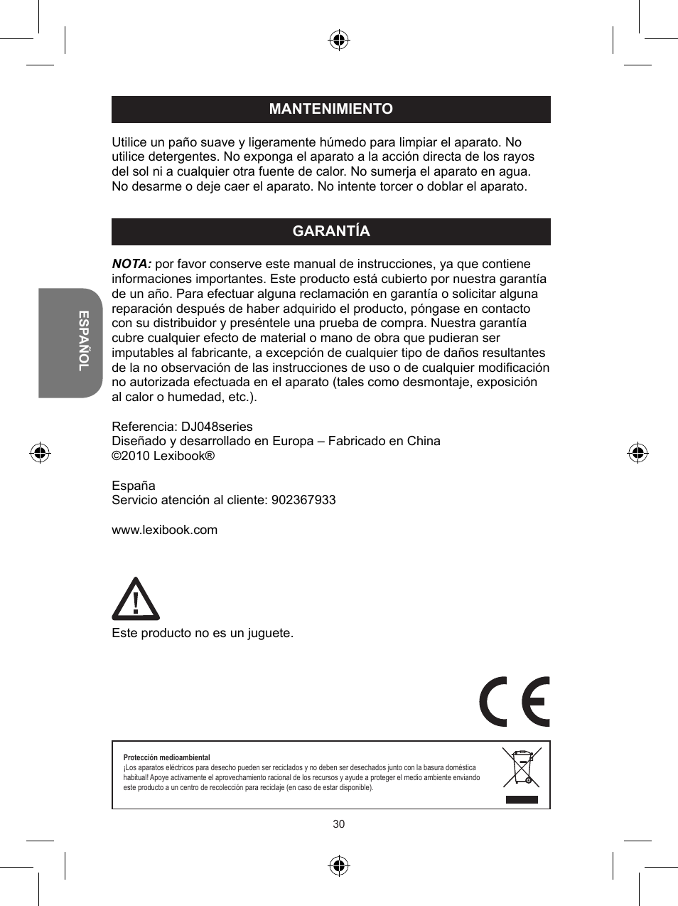 Lexibook DJ048 Series User Manual | Page 30 / 68