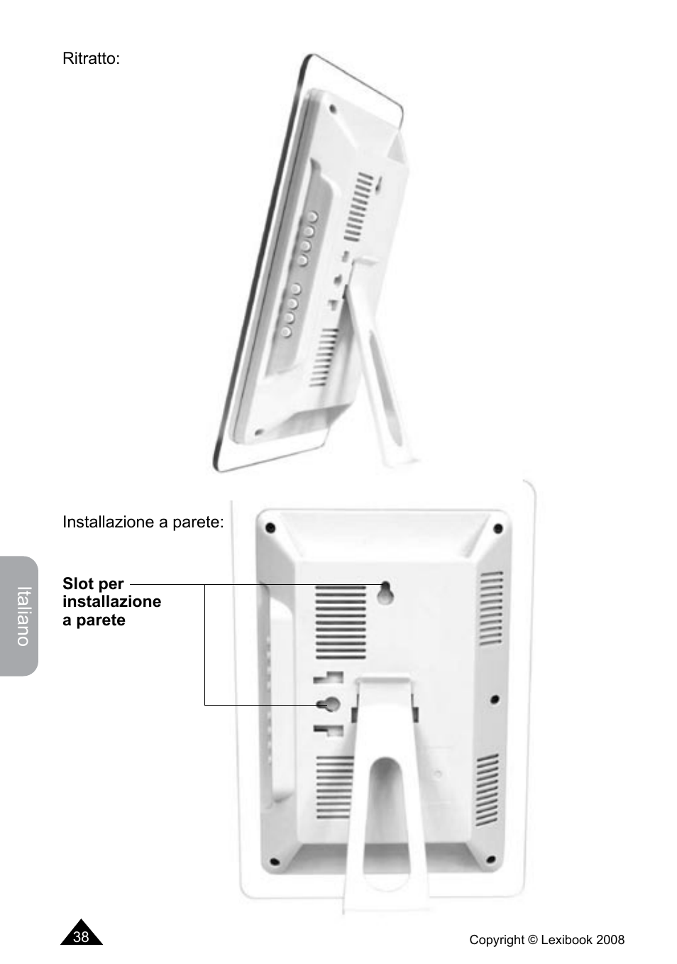 Italiano | Lexibook DF700BB / DF700SP / DF700HSM User Manual | Page 38 / 60