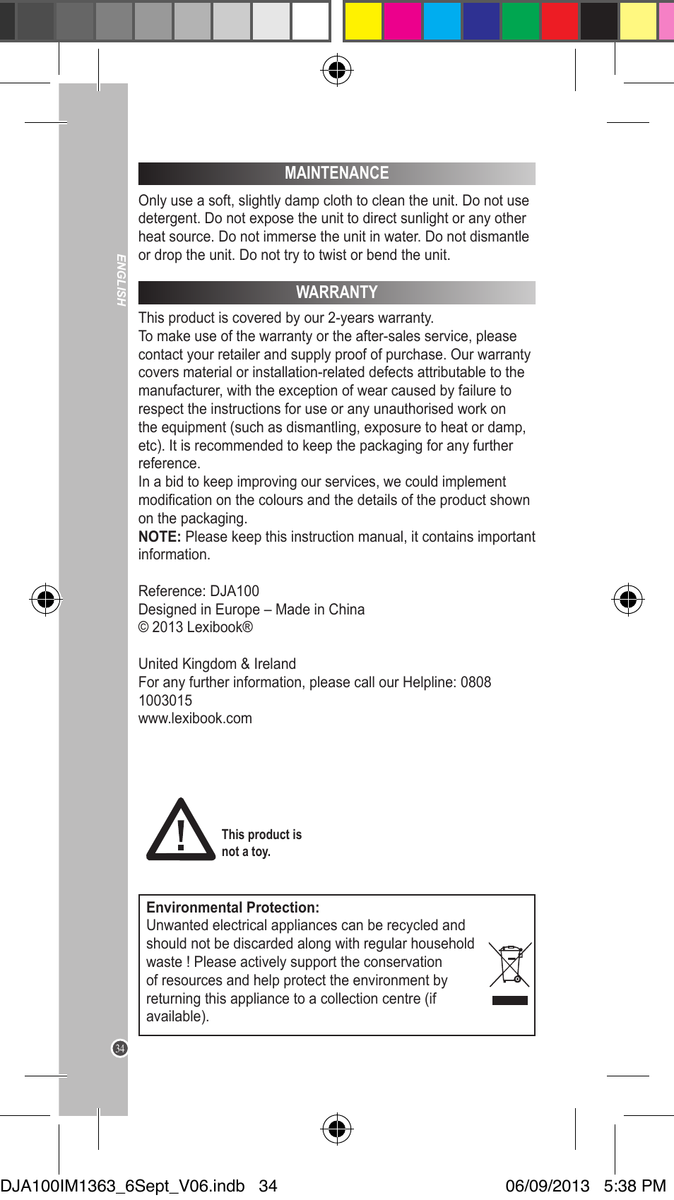 Lexibook DJA100 User Manual | Page 34 / 116