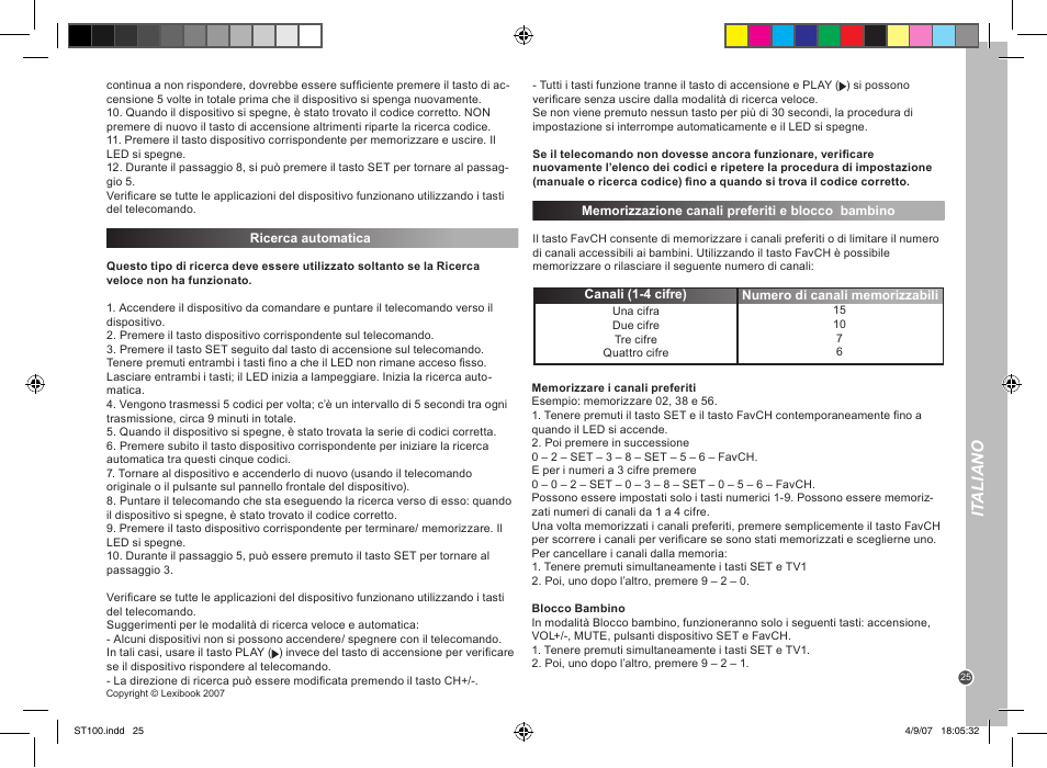 It aliano | Lexibook ST100 User Manual | Page 25 / 51