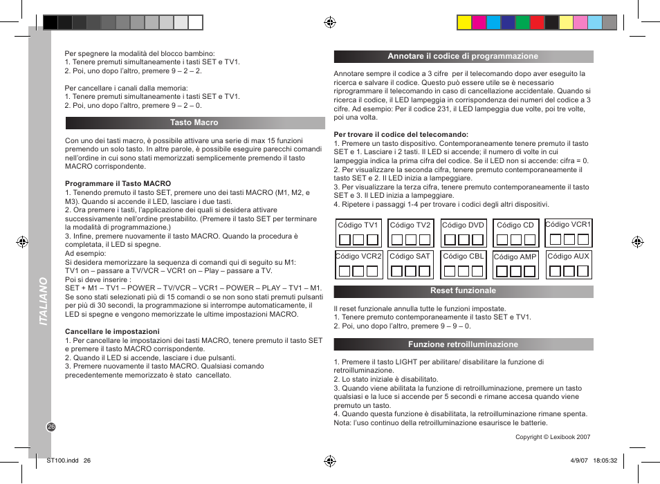 It aliano | Lexibook ST100 User Manual | Page 26 / 51