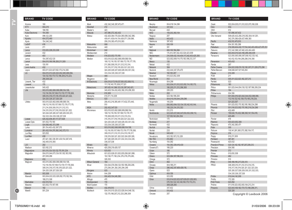 Lexibook TSR50 User Manual | Page 40 / 51