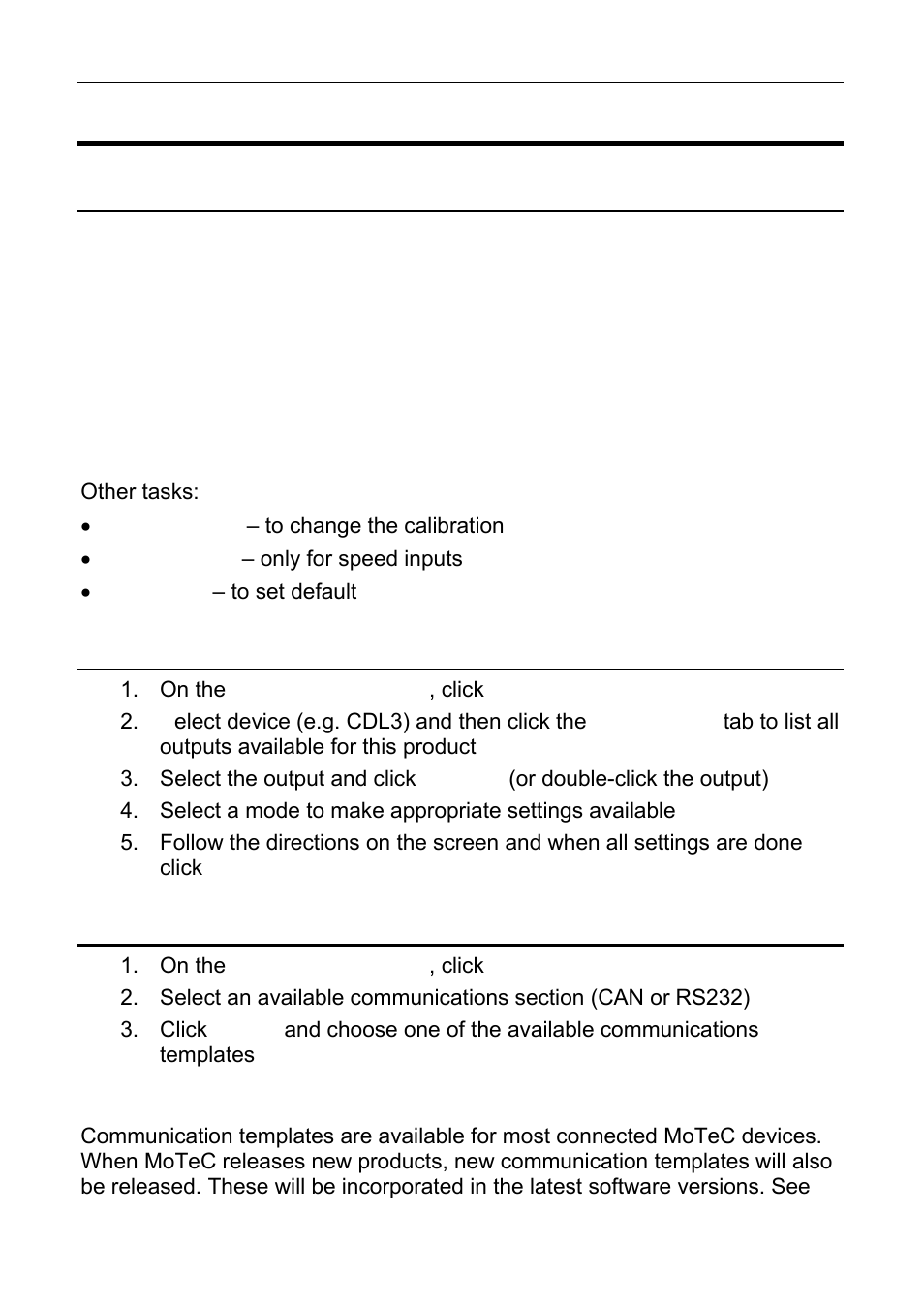 Connections, Configuring inputs (optional), Configuring outputs (optional) | Configuring communications | MoTeC CDL3 User Manual | Page 35 / 86