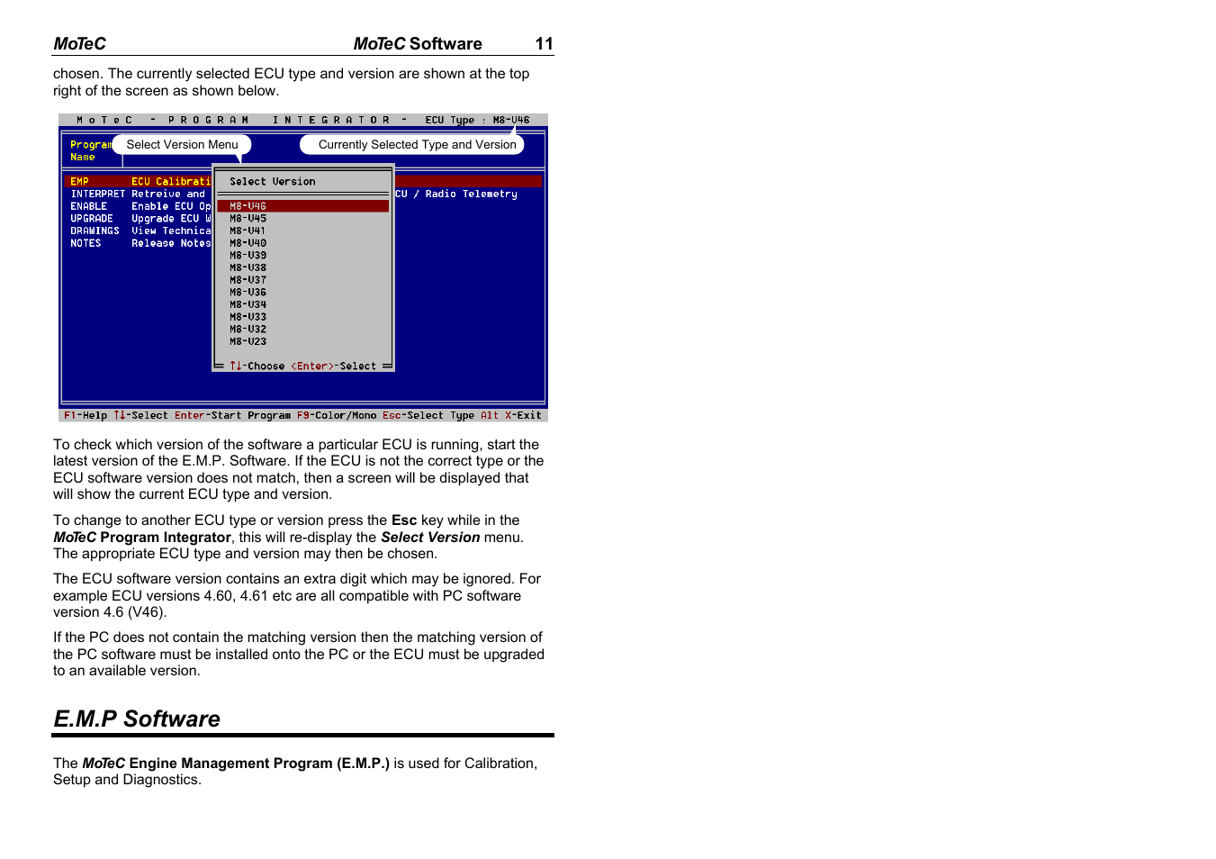 E.m.p software | MoTeC M8 User Manual | Page 13 / 63