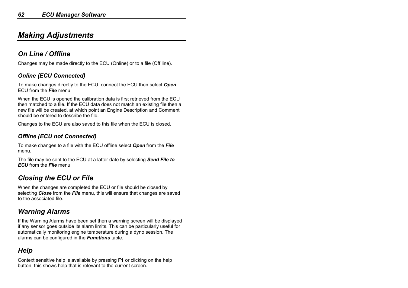 Making adjustments | MoTeC M880 User Manual | Page 64 / 101