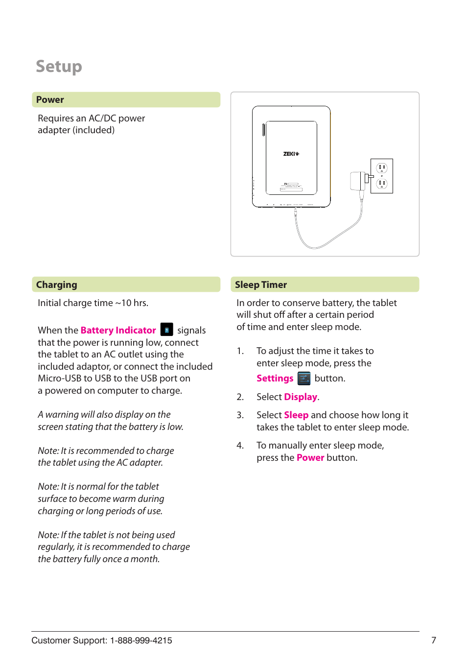 Setup | ZEKI TBDB863B USER MANUAL User Manual | Page 7 / 23