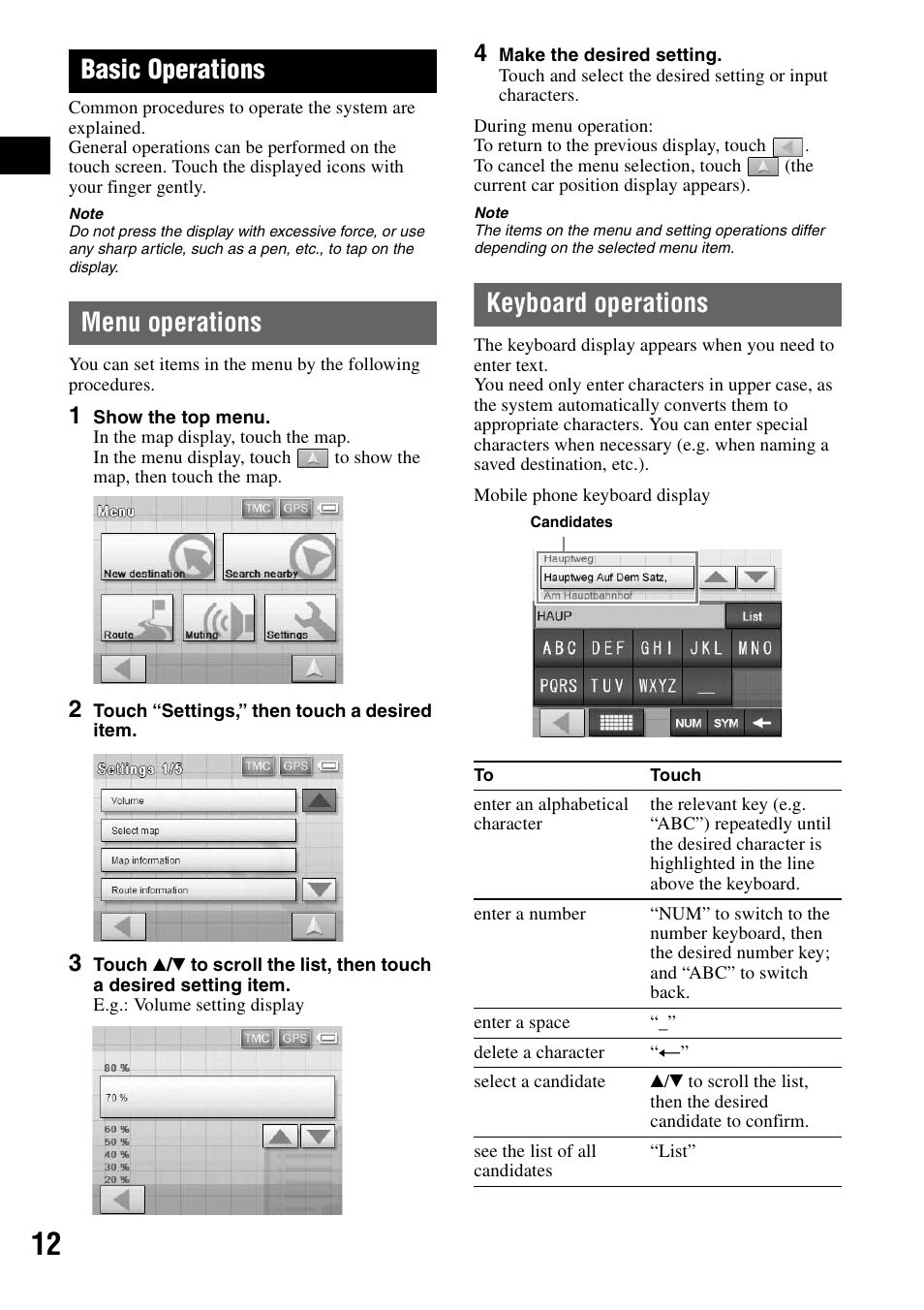 Basic operations, Menu operations, Keyboard operations | Menu operations keyboard operations | Sony NV-U70T User Manual | Page 12 / 216