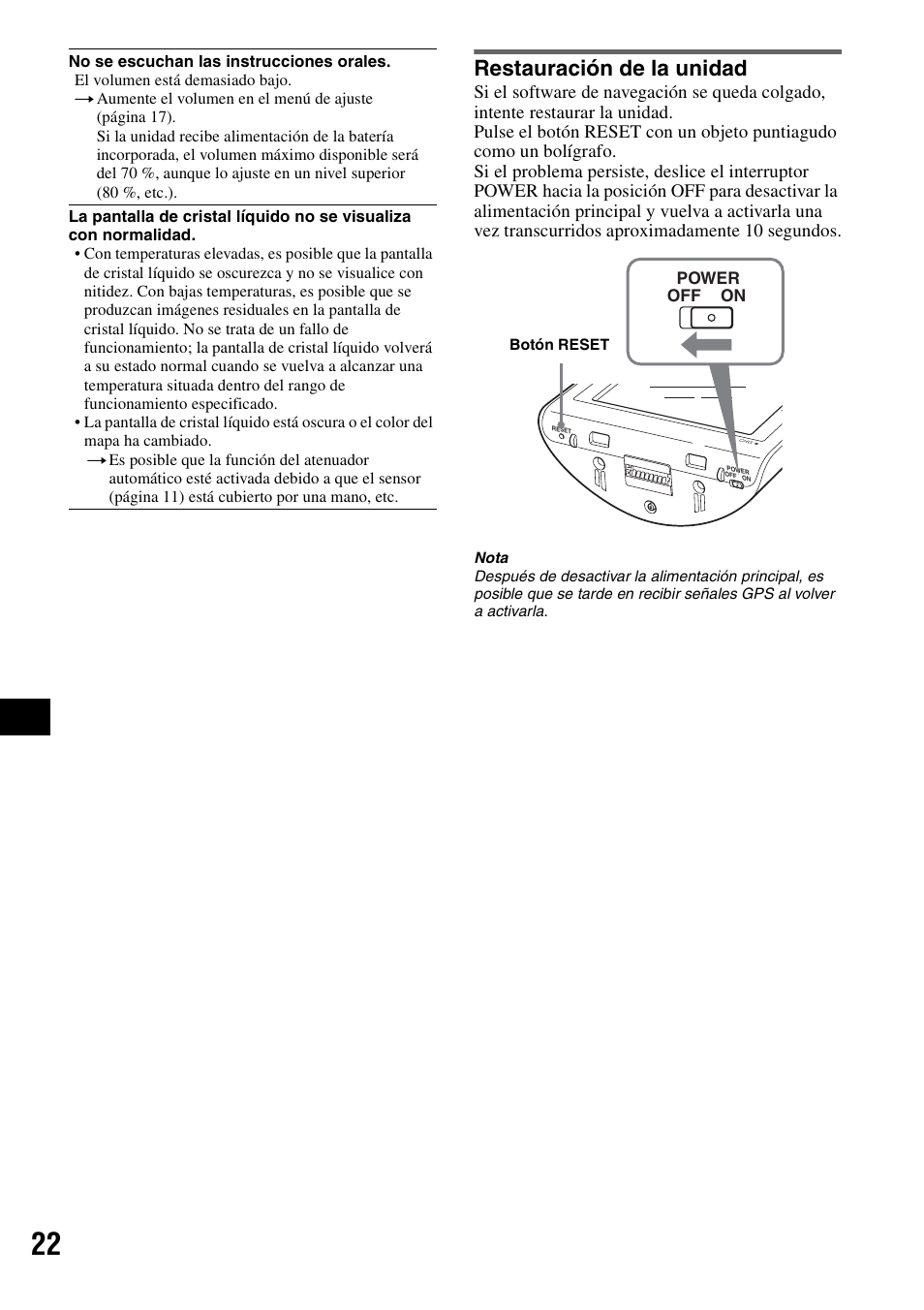 Restauración de la unidad | Sony NV-U70T User Manual | Page 126 / 216