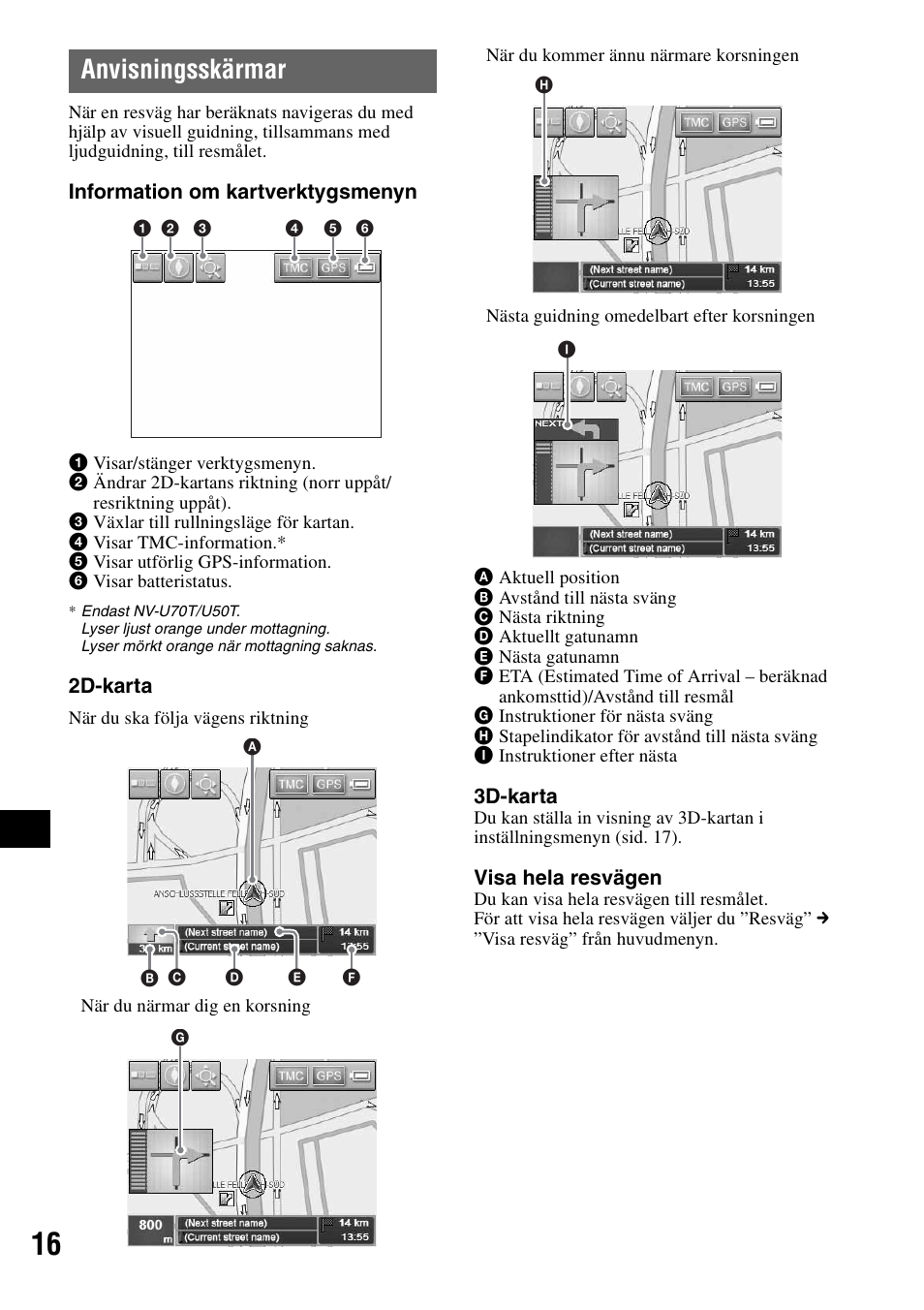 Anvisningsskärmar | Sony NV-U70T User Manual | Page 142 / 216
