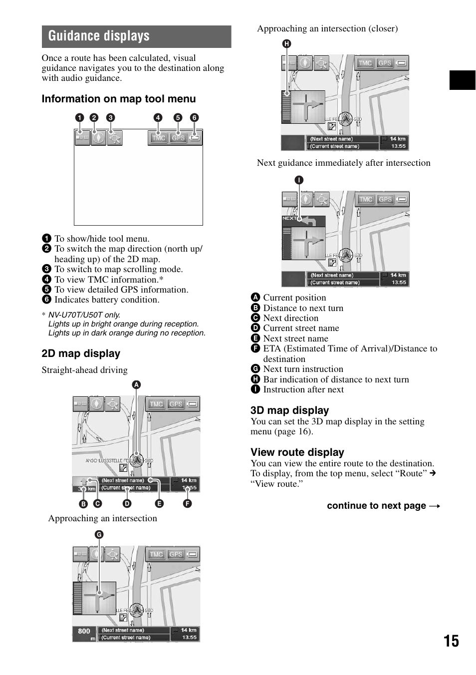 Guidance displays | Sony NV-U70T User Manual | Page 15 / 216