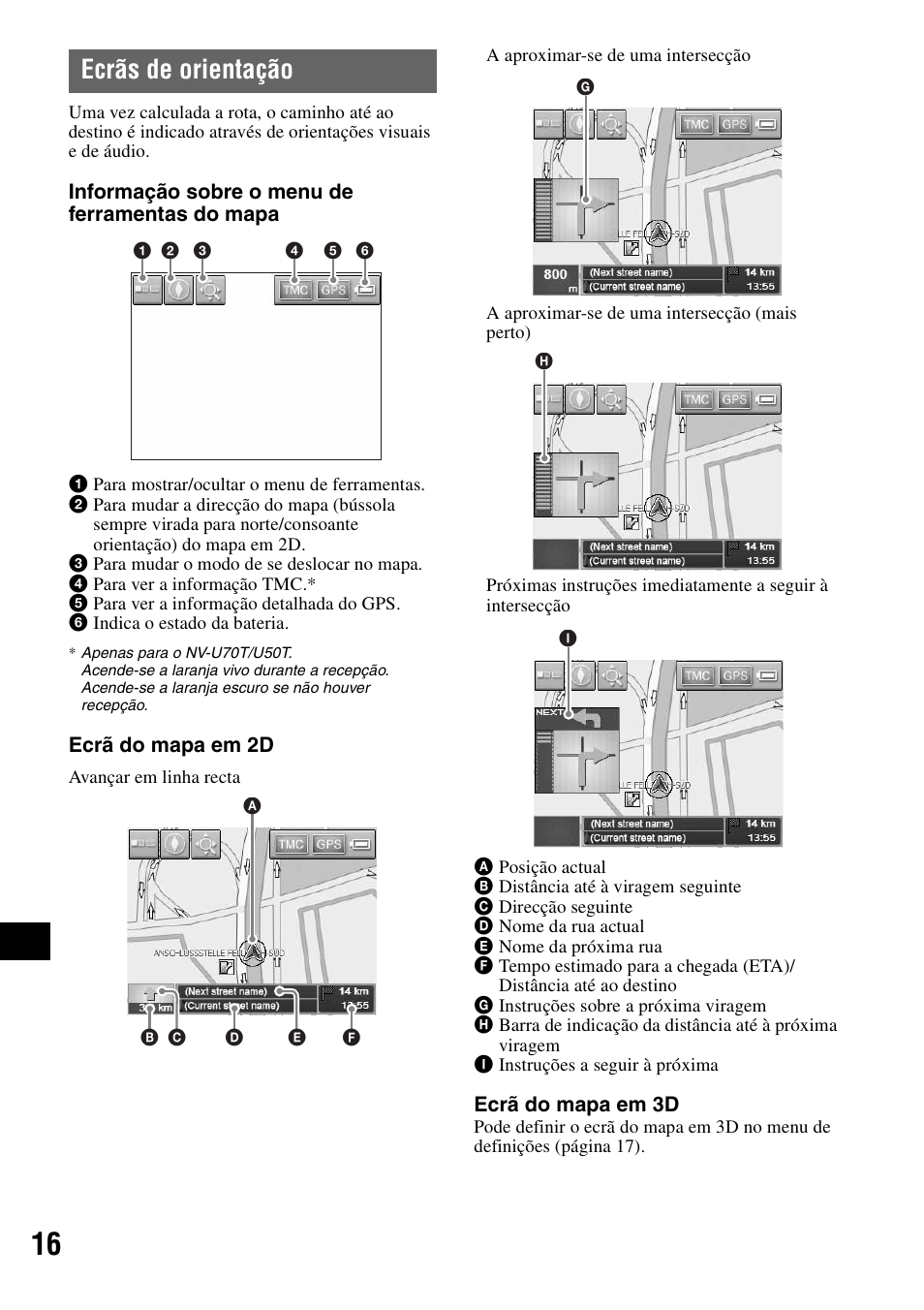 Ecrãs de orientação | Sony NV-U70T User Manual | Page 162 / 216