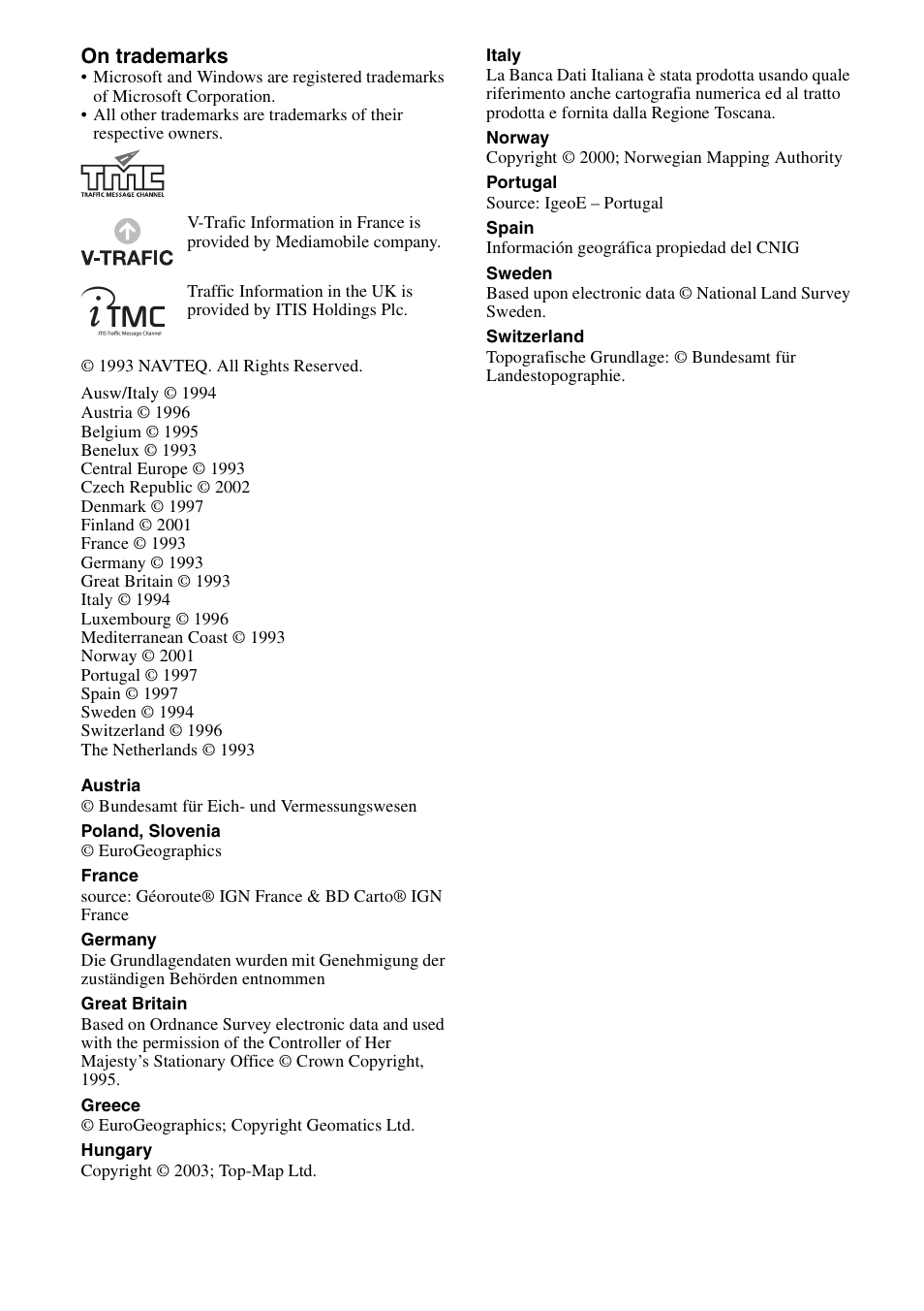 On trademarks | Sony NV-U70T User Manual | Page 215 / 216