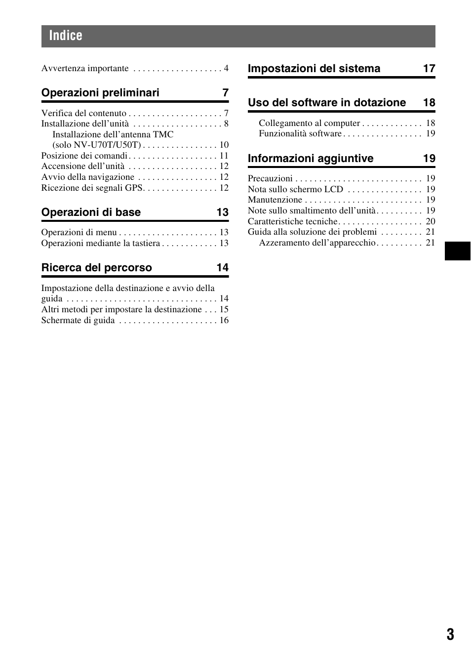 Indice | Sony NV-U70T User Manual | Page 65 / 216